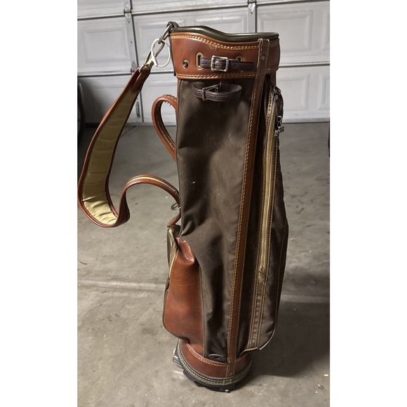 Spalding Other - Spalding Vintage Canvas Leather Cart Golf Bag 3 Way Divider Retro Pro USA Made